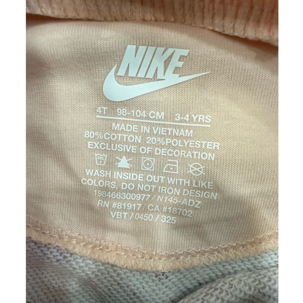 Nike Girls Pink Graffiti Print Crewneck Sweatshirt Just Do It Fleece 4T N145-ADZ